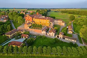 Romanesque Prints: Sunset on the cistercian monastery of Morimondo a few kilometers south of Milan
