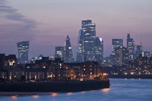 Sunset over City of London, London, England, UK