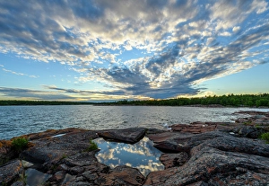 Natural Arch Prints: Sunset clouds over Georgian Bay, Killarney, Ontario, Canada