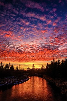 Solitude Prints: Sunset clouds over junction Creek, Greater Sudbury, Ontario, Canada