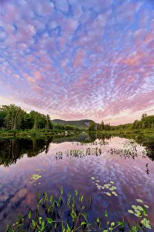 Michael Blanchette Prints: Sunset clouds over Turtlehead Pond, Green Mountains, Marshfield, Vermont, USA