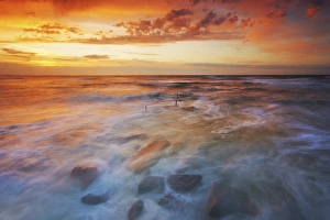 Sunset along the coast of Emilia Romagna, Italy