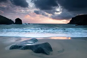 Sun Set Prints: Sunset on Dalbeg beach, Isle of Lewis, Hebrides, Scotland, UK