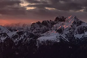 Light Prints: Sunset on the top of Dolada Mount, in Alpago mountain range, Italy