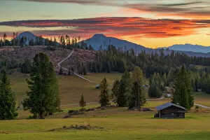 Barns Collection: Sunset in the Dolomites, Trentino-Alto Adige, Italy