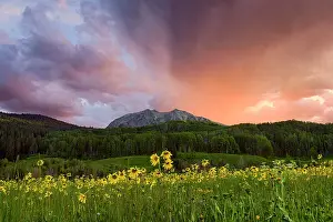Crested Butte Prints: Sunset over East Beckwick Mountain, Gunnison National Forest, Colorado, USA