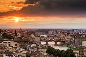 Images Dated 10th May 2018: Sunset over Florence, Tuscany, Italy