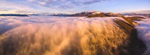 Mount Guglielmo Prints: Sunset over the fog, Lombardy district, Brescia province, Italy