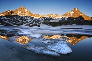 Sunset at Gavia Pass, Brescia province, Valtellina valley, Lombardy, Italy Sunset at Gavia Pass, Brescia province, Valtellina valley, Lombardy, Italy