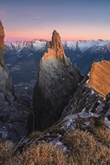 Italian Valley Prints: Sunset over Group of Concarena mountains in Vallecamonica