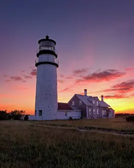 Cape Cod Light Prints: Sunset from Highland Lighthouse on Cape Cod, North Truro, Massachusetts, USA