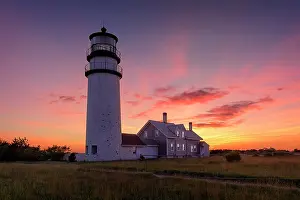 Cape Cod Light Prints: Sunset from Highland Lighthouse on Cape Cod, North Truro, Massachusetts, USA