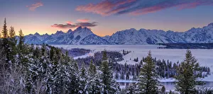Cold Temperature Prints: Sunset illuminating the Teton Mountain Range
