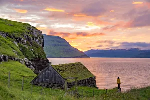 Scenics Prints: Sunset on the island of Streymoy, Faroe Islands, Europe