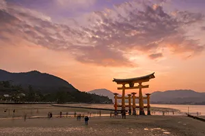 Sunset in Itsukushima island, Itsukushima, japan