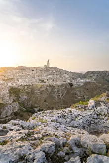 Belvedere Prints: Sunset from La Murgia Belvedere, Matera, Basilicata, Italy