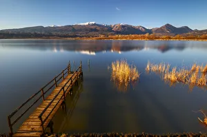Bollettone Prints: Sunset on Lake Alserio, Como province, Brianza, Lombardy, Italy, Europe