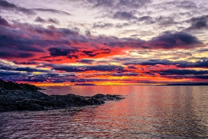 Lakeshores Prints: Sunset over Lake Superior, Rock Island Lodge, Wawa, Ontario, Canada