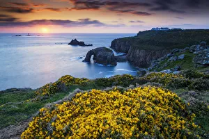 West Country Prints: Sunset at Lands Land, Cornwall, England