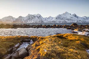 Fiord Prints: Sunset lights at Kaafjord, Troms, Norway, Europe
