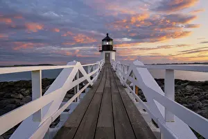 Beacon Prints: Sunset at Marshall Point Lighthouse, St. George, Maine, USA