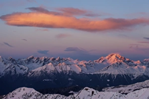 Alpi Orobie Prints: Sunset on the Masino group at Disgrazia peak, Lombardy, Italy