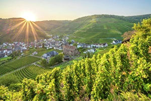Ahr Valley Prints: Sunset at Mayschoss, Ahr valley, Eifel, Rhineland-Palatinate, Germany