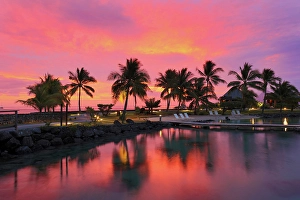 Society Islands Prints: Sunset, Mo'orea, Society Islands, Pacific Ocean, French Polynesia