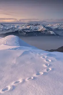 Sunset in Mount Guglielmo, Brescia prealpi in Brescia province, Lombardy district, Italy