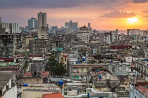 Sunset over Old Havana, Havana, , Cuba