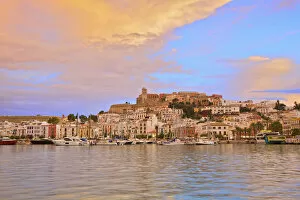 Images Dated 2nd November 2018: Sunset Over Old Ibiza Town, Ibiza, Balearic Islands, Spain