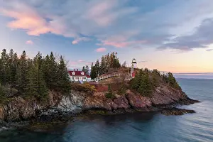 Owls Head Prints: Sunset at Owl's Head Lighthouse, Owll's Head, Maine, USA