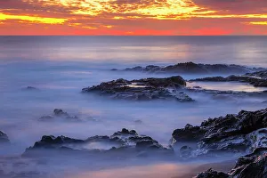 Fuerteventura Prints: Sunset at Puerto de la Penavon beach, Fuerteventura, Canary Islands, Spain