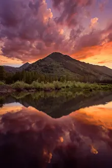 Crested Butte Prints: Sunset reflection of Rocky Mountains, Crested Butte, Colorado, USA