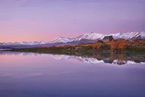 Sunset reflections at Lake Tekapo, Canterbury, New Zealand
