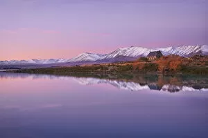 Sunset reflections at Lake Tekapo, Canterbury, New Zealand