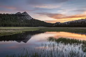 June Prints: Sunset reflections on Tuolumne Meadows in Yosemite National Park