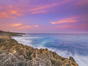 Power Prints: Sunset on the rugged ironshore on the Caribbean Sea at Pedro St