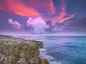 Power Prints: Sunset on the rugged ironshore on the Caribbean Sea at Pedro St