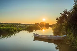 Hans Georg Eiben Prints: Sunset at the Saint George branch of the Danube, Saint George, Danube Delta, Dobrudscha