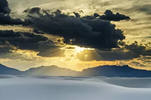 Empty Gallery: Sunset over Sand Dunes, White Sands National Monument, Alamogordo, New Mexico, USA