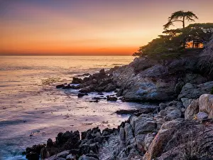 Monterey Prints: Sunset along the scenic 17-Mile Drive in Pebble Beach on the Monterey Peninsula