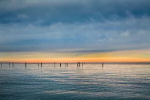 Images Dated 30th March 2015: Sunset over the sea, Fehmarn island, Baltic coast, Schleswig-Holstein, Germany