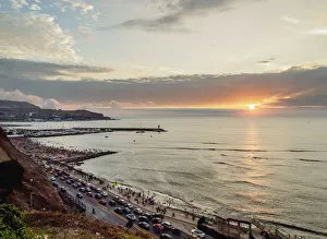 Lima Prints: Sunset seen from Barranco District, Lima, Peru