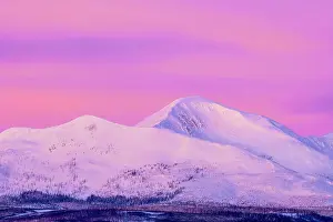 Carvings Prints: Sunset skies over the Gallatin Range, Yellowstone National Park, Wyoming, USA