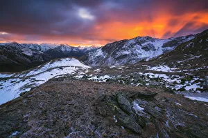 Sunset in Stelvio national Park, Brescia province, Lombardy district, Italy, Europe Sunset in Stelvio national Park, Brescia province, Lombardy district, Italy, Europe