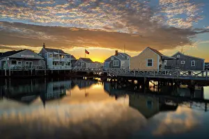 Habour Prints: Sunset over Straight Harbor on Nantucket Island, Massachusetts, USA