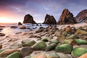 Sunset at Ursa beach, Sintra, Portugal