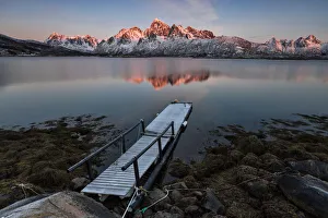 Artic Prints: sunset at Vatterfjorden, municipality of Vagan, Lofoten Island, Norway