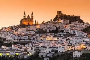 Picturesque Gallery: Sunset view of Olvera, Andalusia, Spain